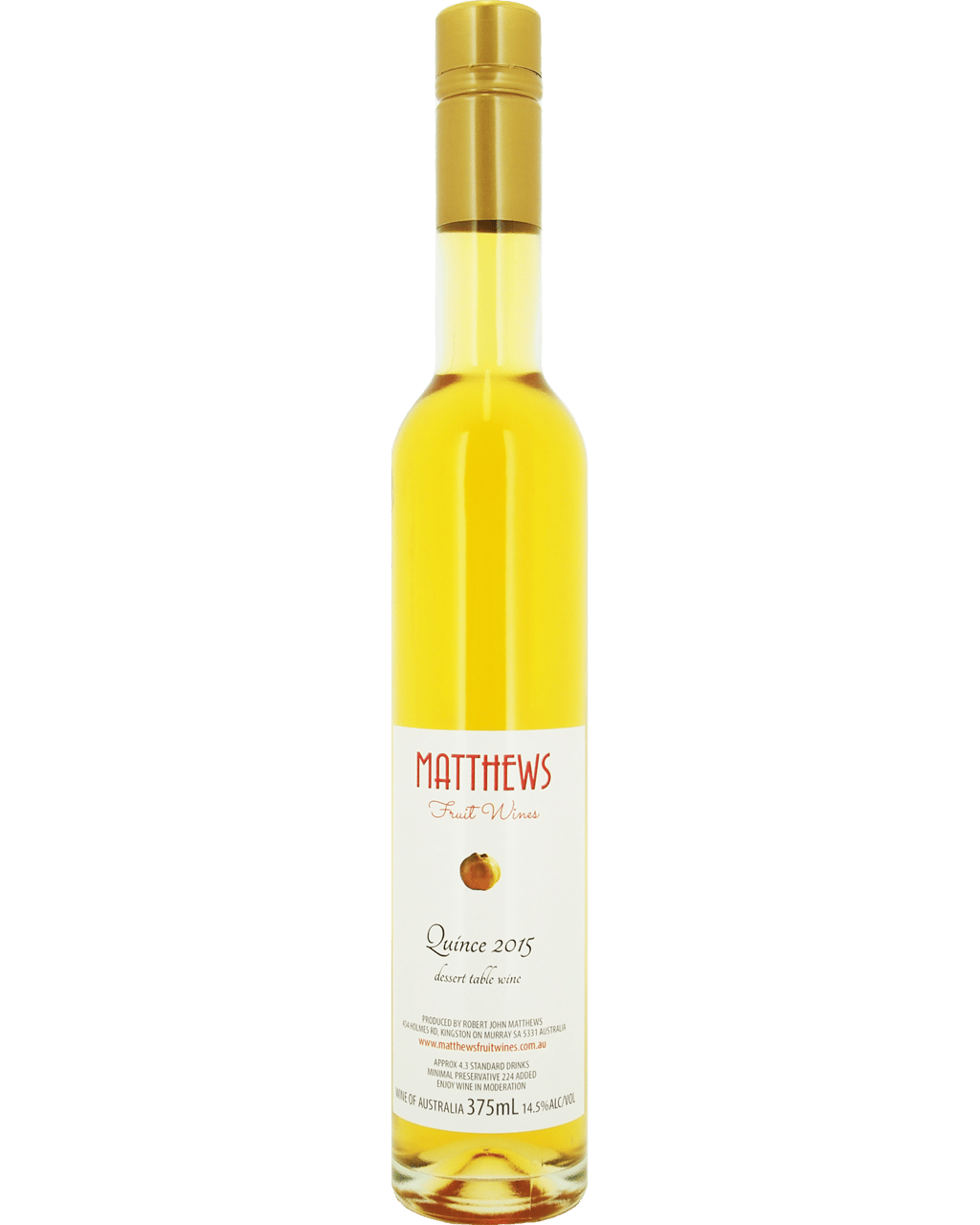 Matthews Fruit Wines Quince Dessert Table Wine 2015 375mL - Boozy