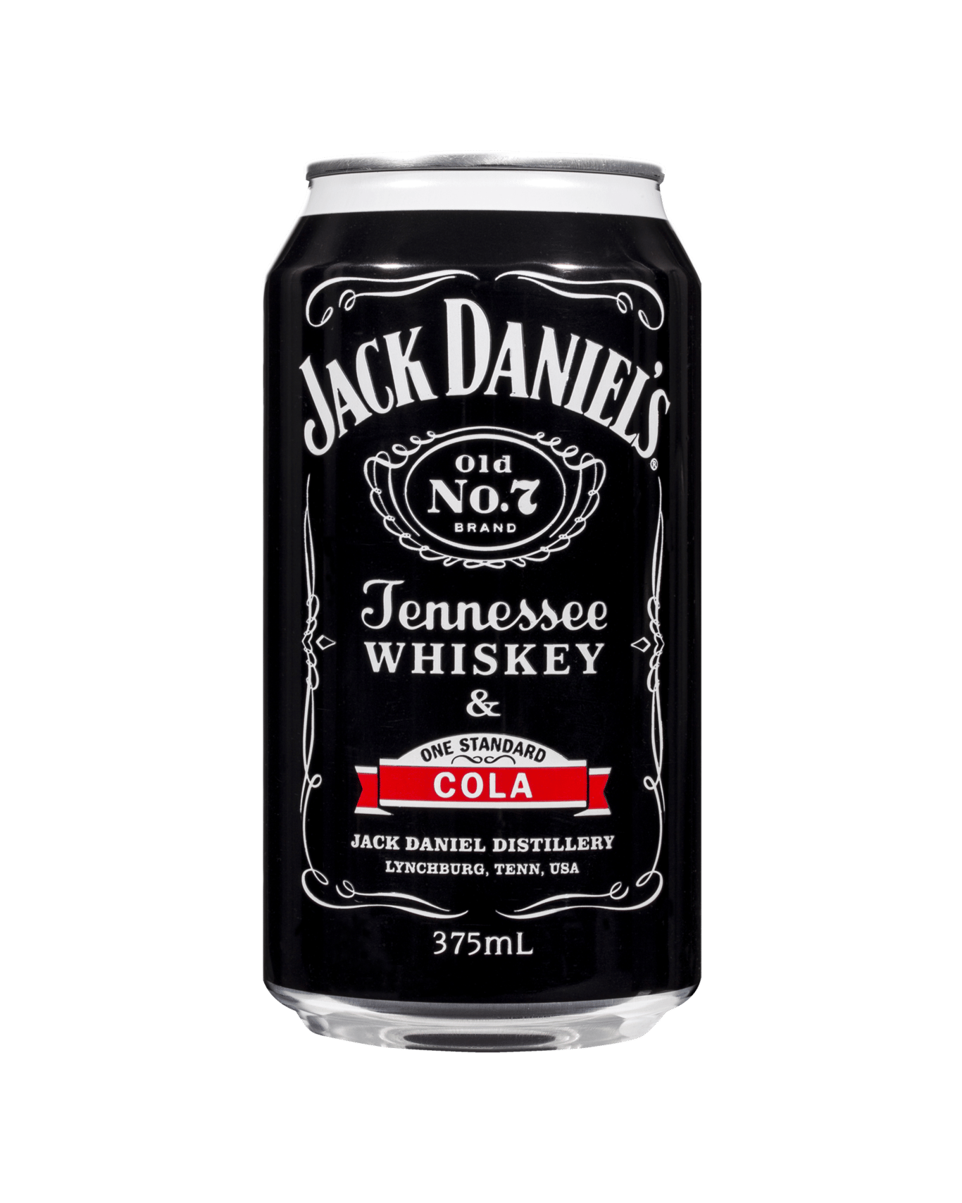Jack Daniel's One Standard Tennessee Whiskey & Cola Cans 375mL Whisky