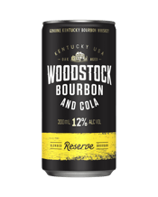 Woodstock Bourbon & Cola 12%<br>Cans 200ml  200ML Smooth premium strength 12% Woodstock Kentucky Bourbon has been blended with refreshing cola, making it even easier for you to serve one of the best loved spirit-mixer combinations.