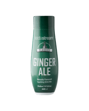  Sodastream Classic Ginger<br>Ale Syrup 440ml  440mL The Classic Ginger Ale is sure to impress, add your favourite mixer for an extra kick. Each 440ml bottle makes up to 9 litres of flavoured sparkling water.