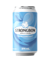  Strongbow Lower Carb Apple<br>Cider Cans 10 Pack... 375ML <em>Strongbow Lower Carb Cider is a light, refreshing taste that is 50% less sugar and 35% less carbs than Strongbow Original Cider 5.0% alc/vol. Lower in sugar and carbs, it’s made from specially selected apples that gives the cider a distinctive freshness that’s perfect for summer. Clean, noticeable apple character with well-balanced fruit, a crisp dry finish and no lingering sweetness. Best paired with Zesty Mexican or cheesy pizza.</em>