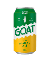 Mountain Goat Tasty Pale Ale<br>Can 375ml 375ML Yeah, quadruple-hopped, barrel-aged, double IPAs brewed with gold leaf and space dust are great, but have you ever had a pale ale?<br><br>A good pale ale is a beautiful thing, and Tasty Pale Ale is a stunner.<br><br>With punchy hop flavours of pine and stone fruit from the all-US hop line up, and a full-bodied mouthfeel, this brew is one tasty crowd pleaser.