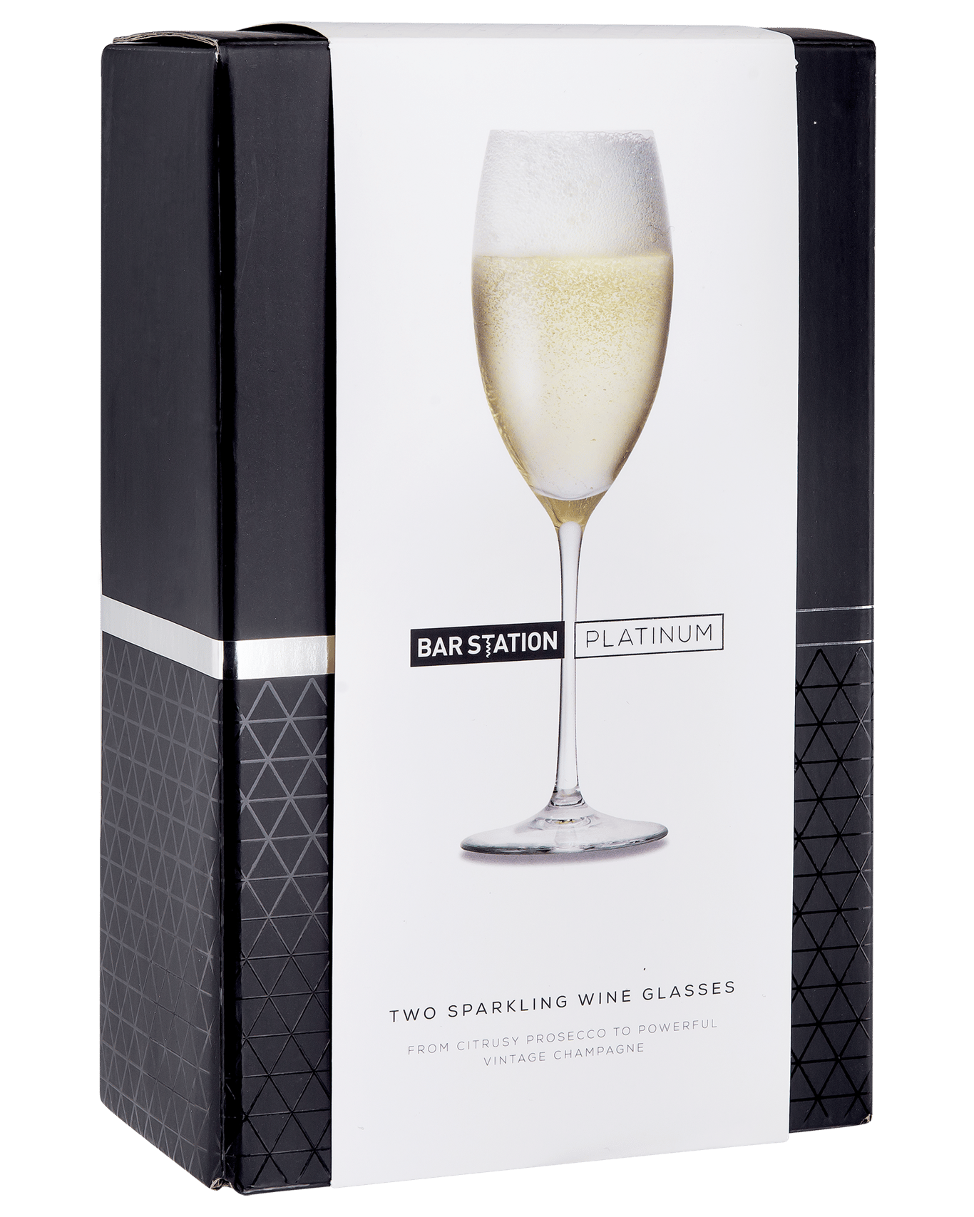 Buy Bar Station Platinum Sparkling Wine Glasses 2 Pack Online (Lowest