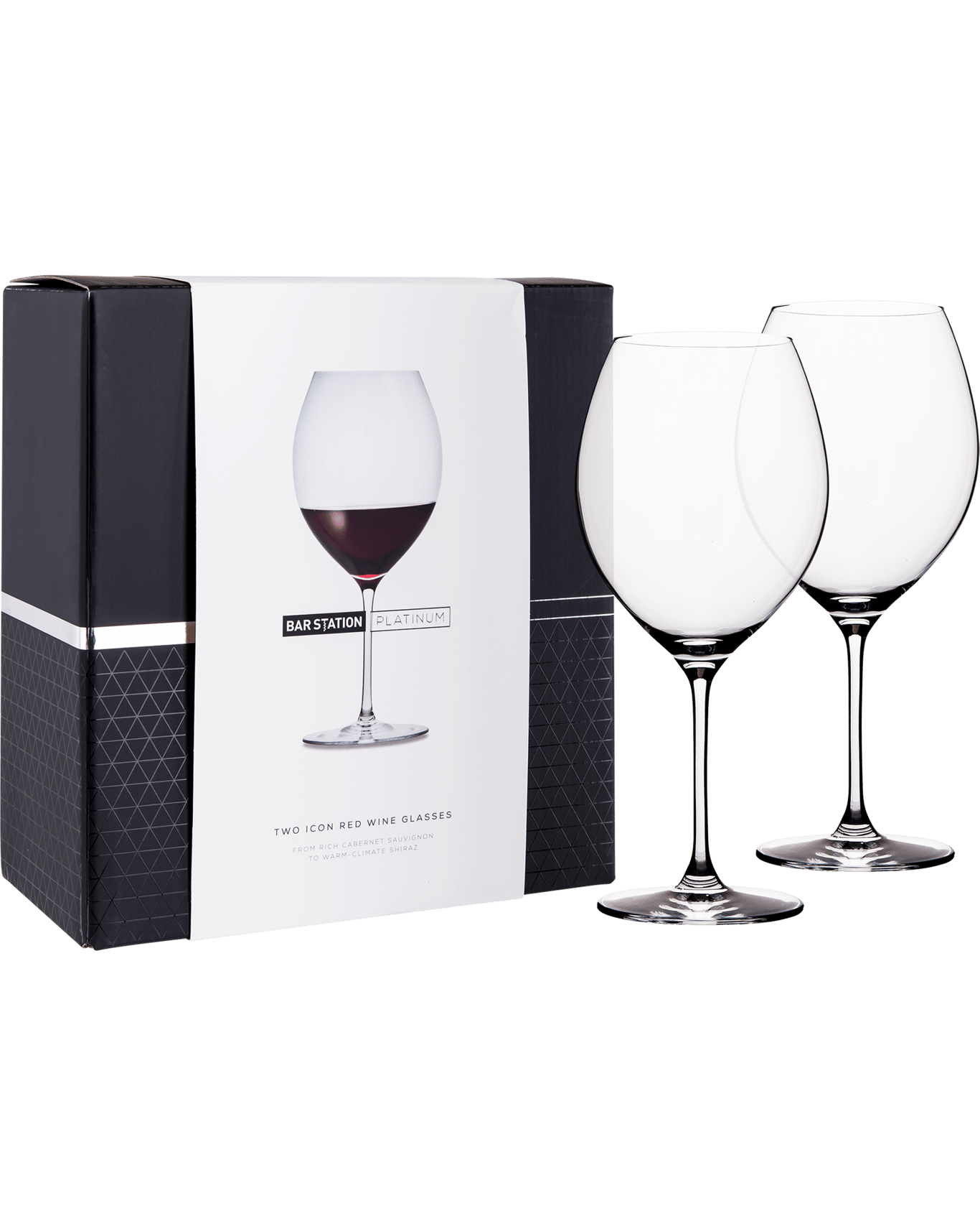 Buy Bar Station Platinum Icon Red Wine Glasses 2 Pack Online or Near