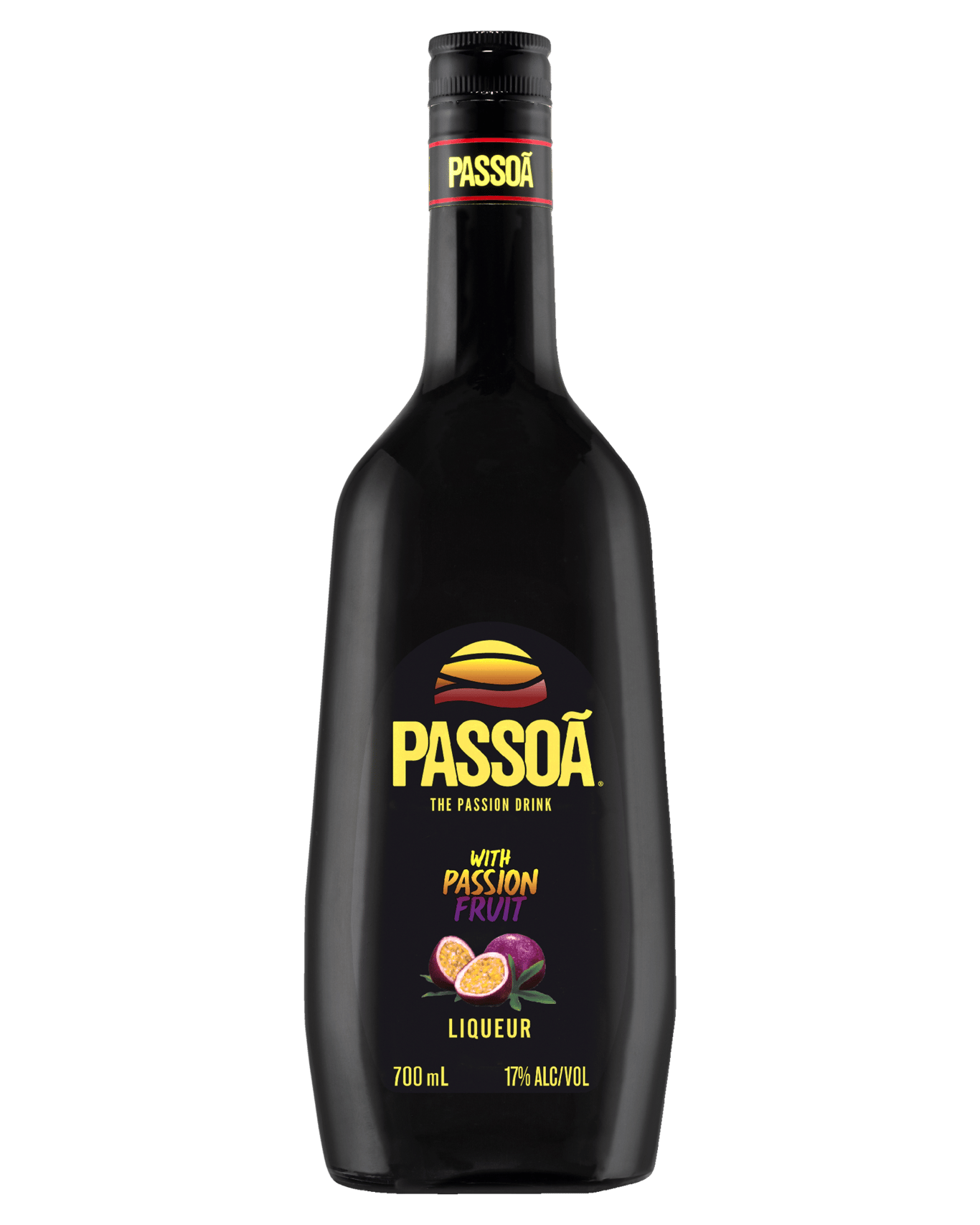 A bottle of Passoa, the passionfruit liqueur from Brazil