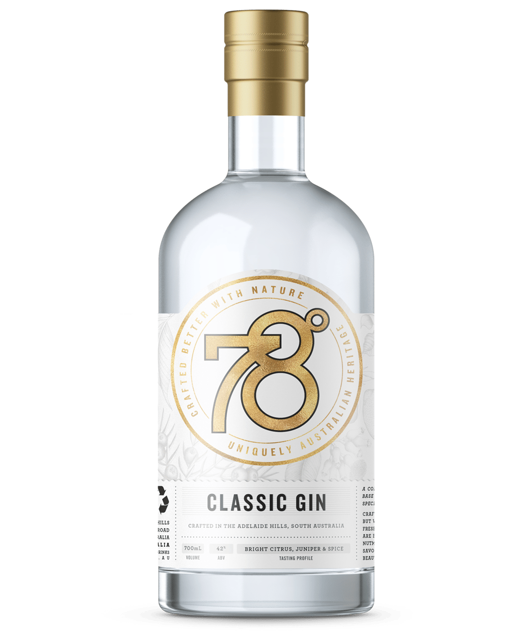 Adelaide Hills Distillery 78 Degrees Small Batch Gin 700ml