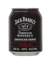 Jack Daniel's American Serve<br>& Cola Cans 250ml 250ML Small can, Big whiskey taste<br><br /><br /><br />Small can, Big whiskey taste. It’s a double pour of Jack Daniel's with just a splash of cola. Enjoy chilled or poured over ice.