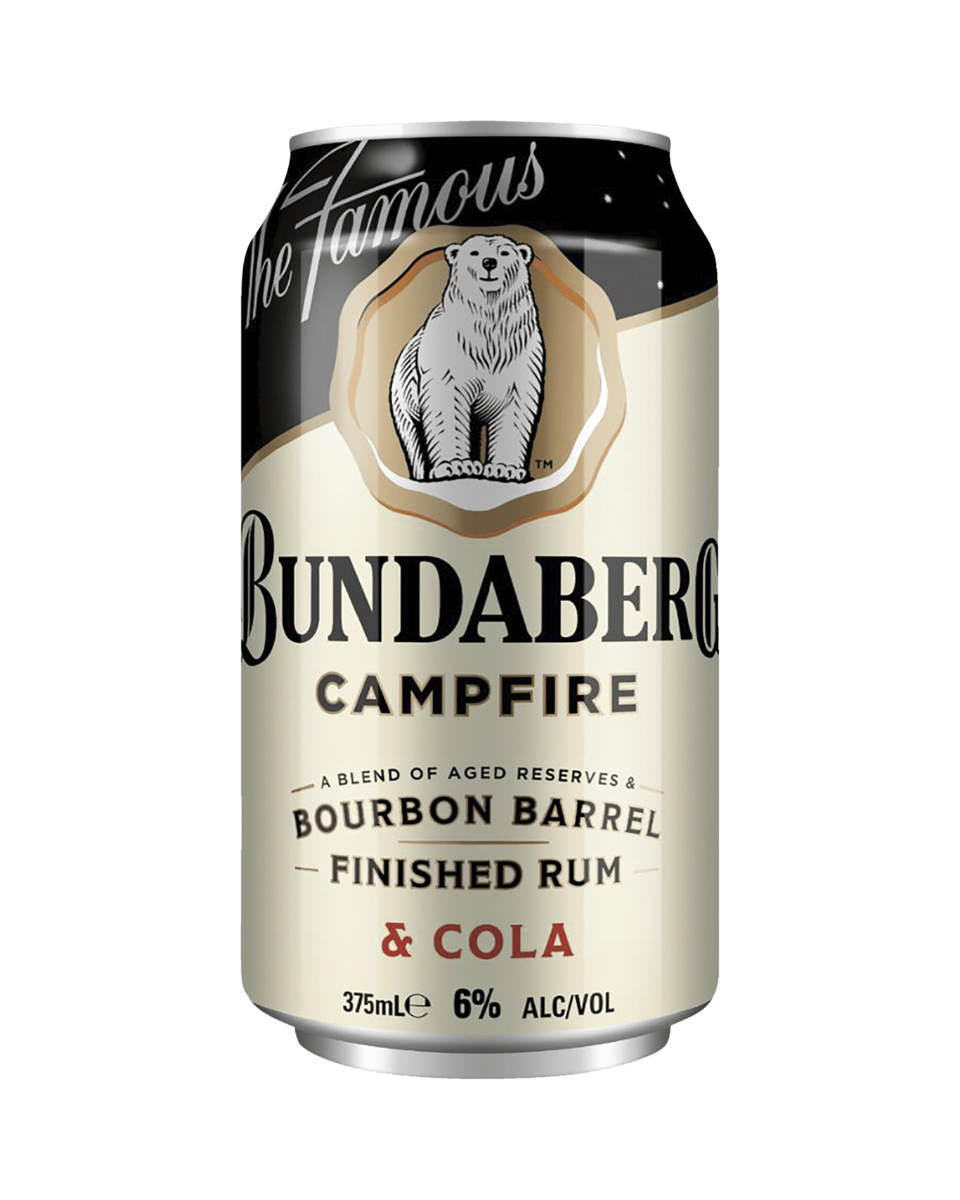 Buy Bundaberg Campfire Bourbon Barrel Finished Rum & Cola 6% 375ml Can ...