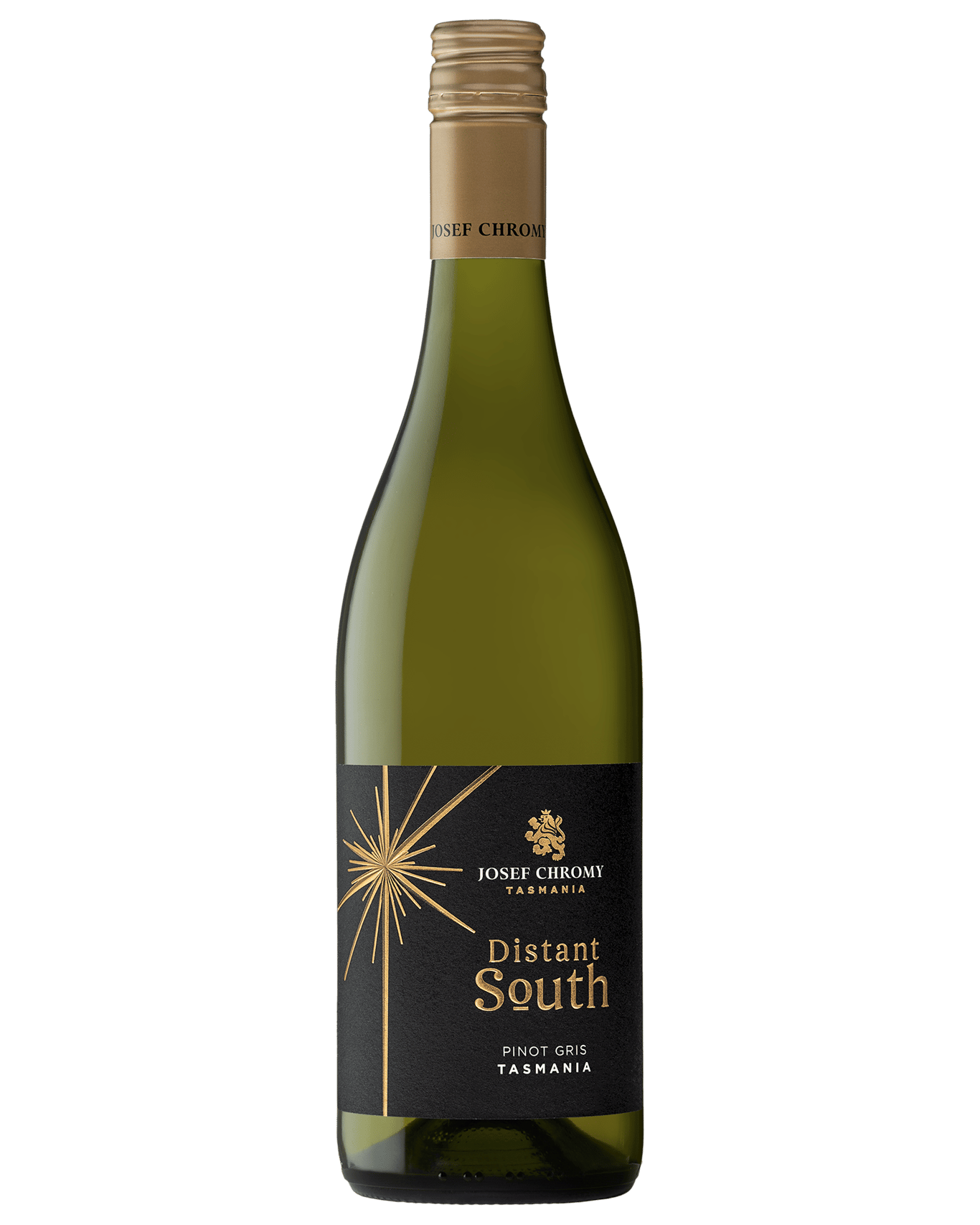 A bottle of the award-winning Josef Chromy Distant South Pinot Gris