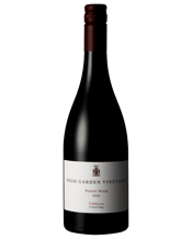  High Garden Vineyard Pinot<br>Noir  750ML Planted in 2002 and situated at between 420 and 490 metres of altitude High Garden is the highest vineyard in Gibbston, Central Otago’s coolest sub region. Planted on a north facing slope of schist rock, the cool dry climate and long growing season, with extended sunshine hours at altitude, combine to provide ideal conditions for growing Pinot Noir of the highest quality.