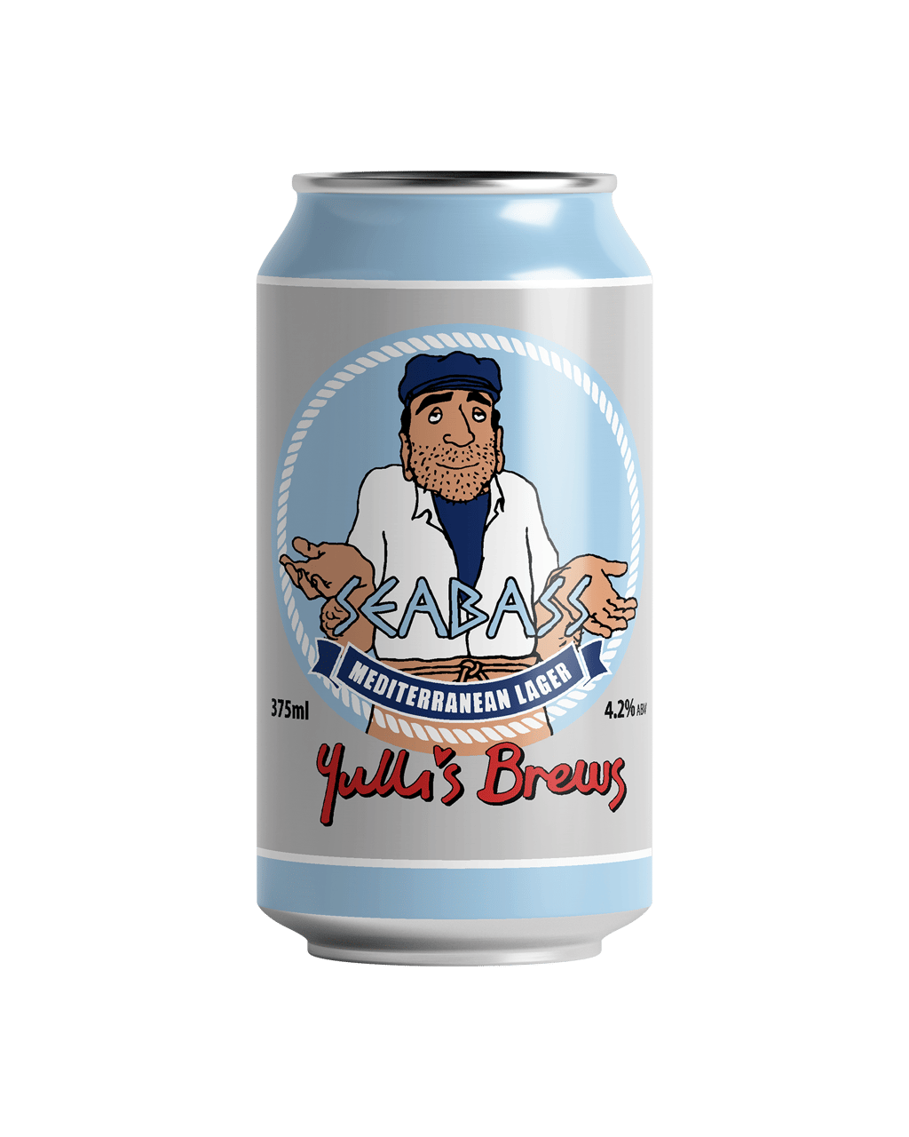 Buy Yulli's Brews Seabass Mediterranean Lager Cans 375ml Online (Lowest