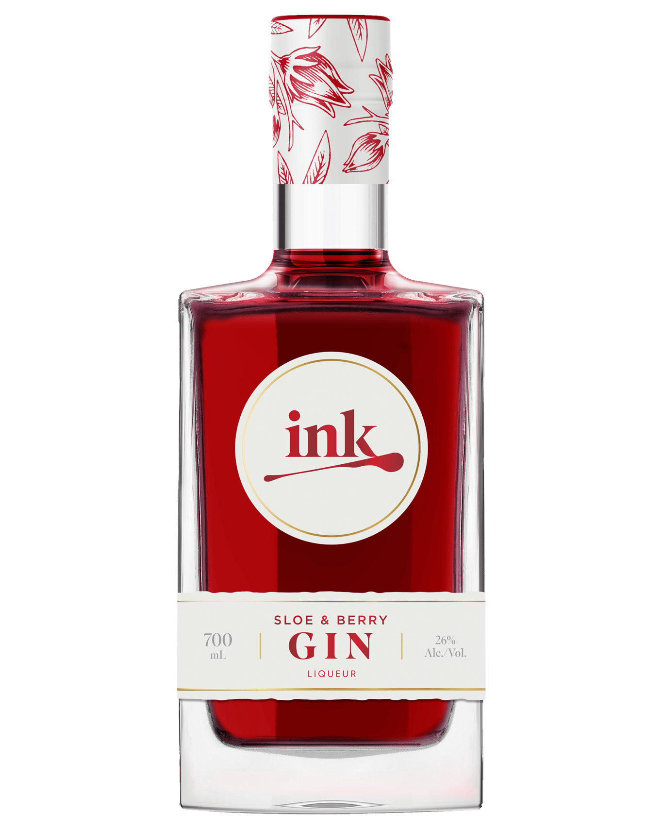 A bottle of Ink Sloe & Berry Gin Liqueur