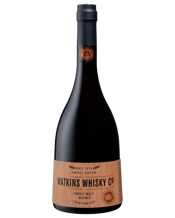  Watkins Whisky Co Single<br>Malt Australian... 750mL Made using a tradition family recipe and Queensland barley aged for 7 years in ex redwine reconditioned French Oak barriques with American oak heads. This whisky displays rich luxurious amber colour, sweet honey and spice on the nose. Complex sherry, port and vanilla on the palate. Perfect for celebrating births, weddings, wakes and anything in between.