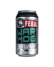 Feral Brewing Co. War Hog<br>Ipa Cans 375ml 375ML Prepare to be tagged and bagged as the Feral War Hog IPA rains an apocalyptic, resinos hellfire of clustered hops and passionfruit aromas upon the senses.