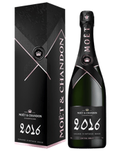 Moët & Chandon Grand Vintage<br>Rosé 2016  750ML Moët & Chandon Grand Vintage Rosé 2016 the Cellar Master's unique expression of a remarkable year in Champagne. While 2016 was a year of turbulent weather, full of twists and turns at the whim of nature, it gave rise to remarkable Pinot Noir and Meunier grapes, which compose 85% of this champagne. The serenity after the storm, Moët & Chandon Grand Vintage 2016 Rosé is the 46th vintage rosé since the House was founded in 1743.