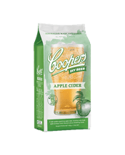  Coopers Diy Beer Apple Cider<br>500g  500G A light golden sparkling apple cider, bursting with fresh apple aromas, fruity flavours and a refreshing finish. Makes 10 litres. 3.5% ABV <br />Note: Coopers Apple Cider Extract is blended with malt extract and as such contains gluten.