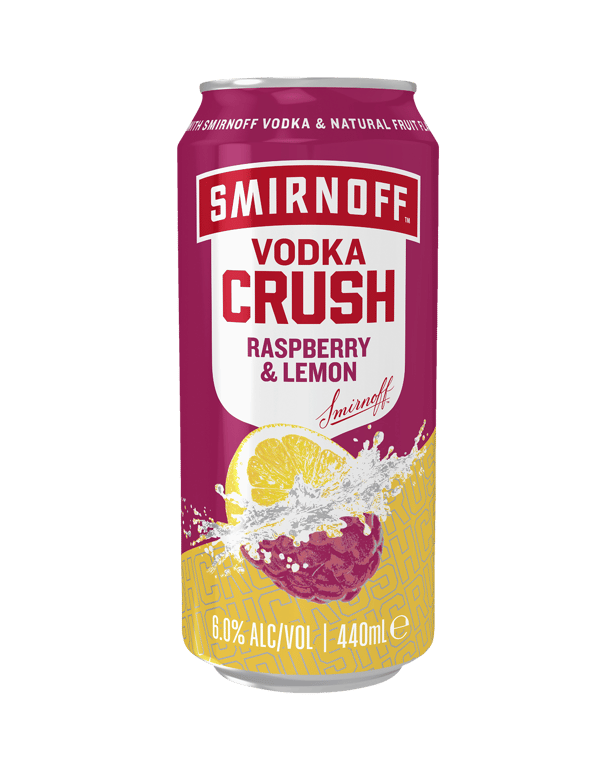 Crush Raspberry and Lemon Cans 440mL