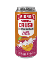 Smirnoff Crush Zero Sugar<br>Mango Peach Cans... 440ML Say hello to your newest Crush. Everyone’s favourite; delicious Mango and juicy juicy Peach fruit flavours, mixed with the World’s number 1 Vodka, now available in zero sugar. Like a bass drop for your taste buds, Crush is a full-on flavour taste experience. Made with natural fruit flavours for a refreshing taste. 6 percent ABV in a BIG 440ml can.