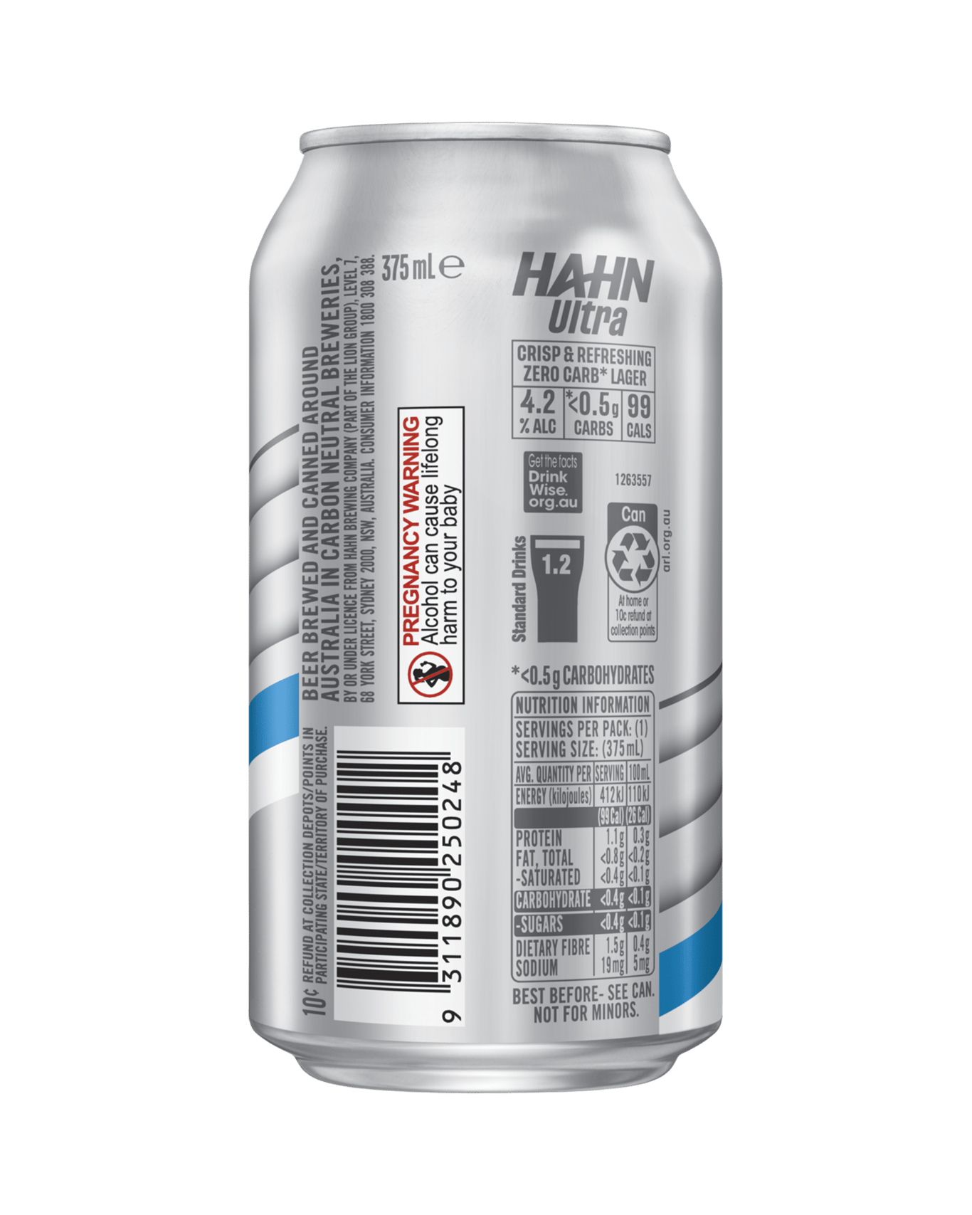 Buy Hahn Ultra Zero Carb Can 375ml Online @Lowest Price