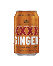 Xxxx Ginger Alcoholic Ginger<br>Beer Cans 330ml 330ML Kick back with an Alcoholic Ginger Beer by XXXX. Delivering a refreshing burst of Bold Ginger Flavour with a 3.5% ABV. Sessionable without compromising on flavour. XXXX Alcoholic Ginger Beer has the perfect balance of bold ginger spice and subtle sweetness, with a crisp, refreshing finish. XXXX Alcoholic Ginger Beer is perfect for those easy-going moments - Summer BBQs and catching up with mates. XXXX Alcoholic Ginger Beer is best enjoyed ice-cold as it comes or poured over ice with a wedge of f