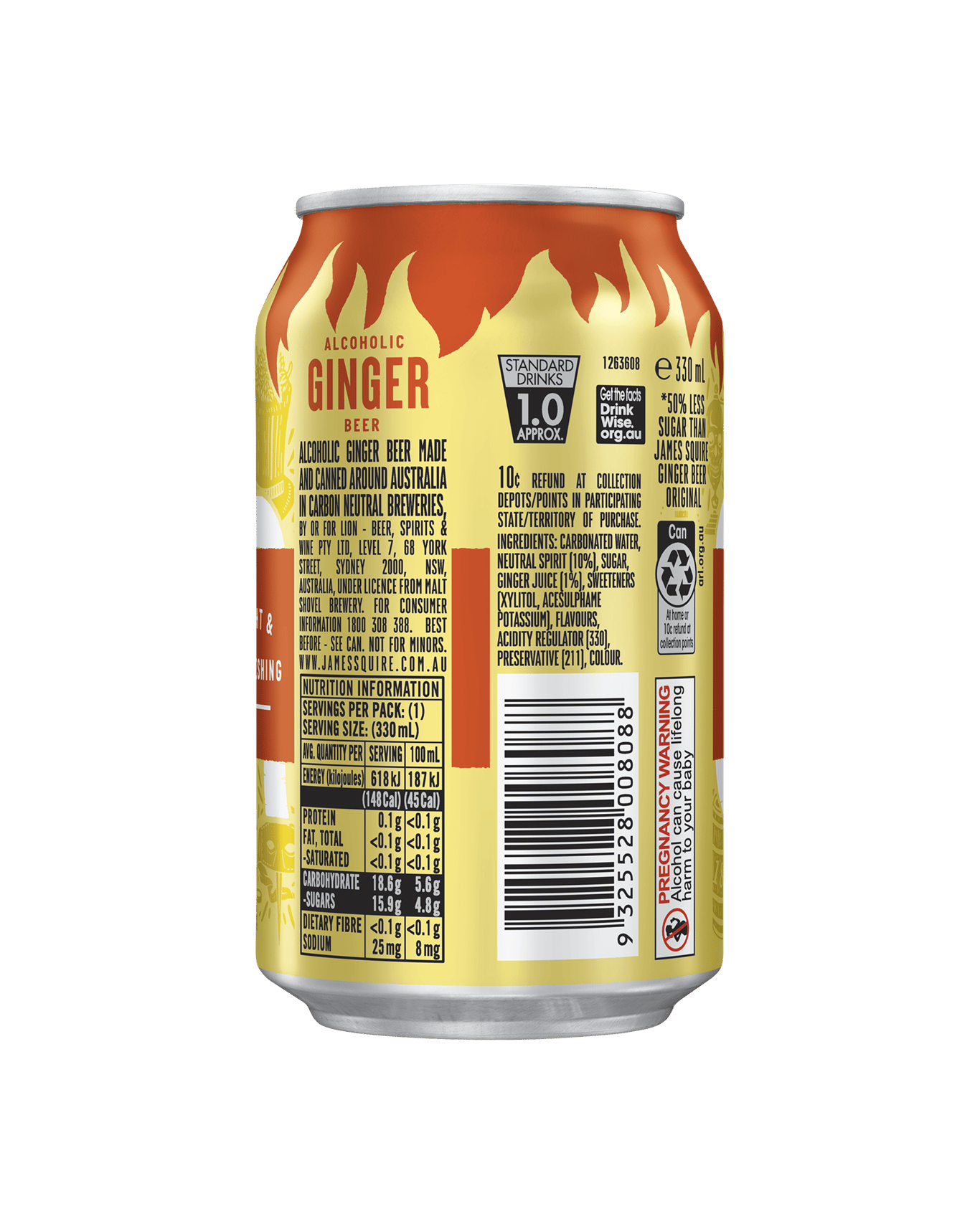 Buy James Squire Lower Sugar Alcoholic Ginger Beer With Lemon Cans ...