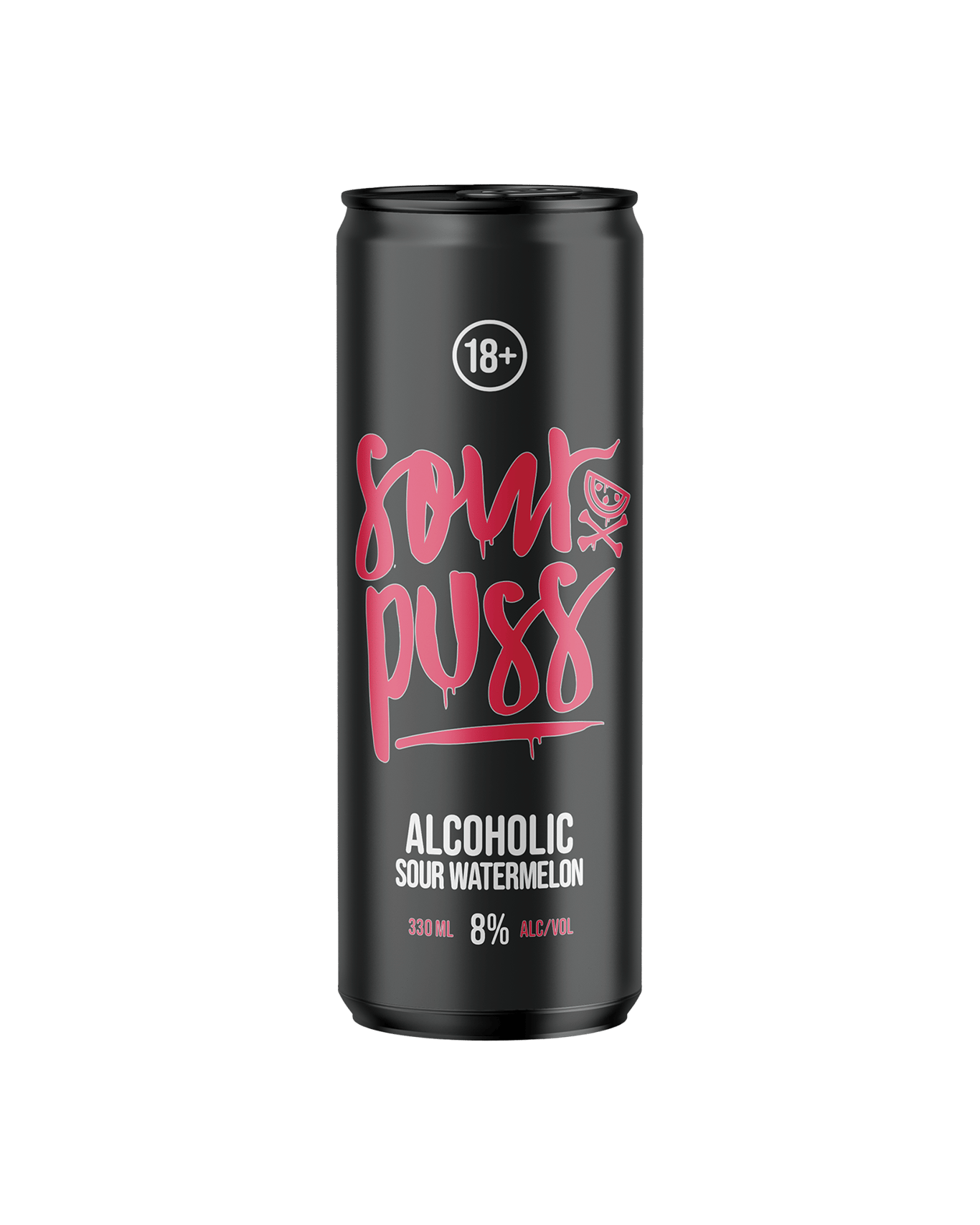 A can of Sour Puss Alcoholic Sour Watermelon