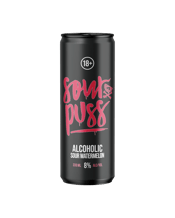  Sour Puss Alcoholic Sour<br>Watermelon Cans... 330ML Sipping Sour Puss Watermelon is like an explosion of tang, as it captures the essence of ripe watermelon with a zesty kick, leaving a mouthwatering sensation of juicy, refreshing delight. Get your Sour Puss Watermelon Can 8% 330mL today!