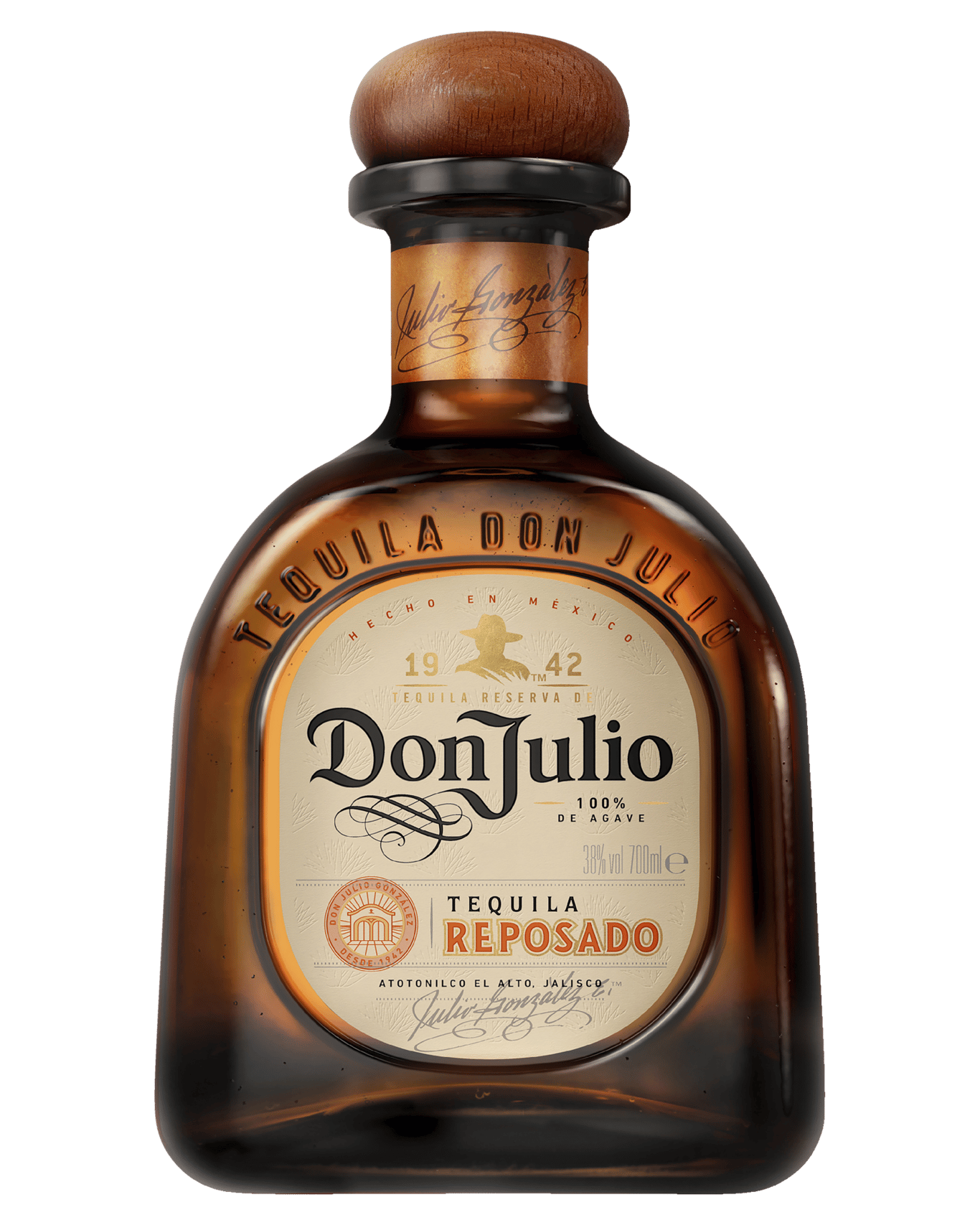 A bottle of Don Julio Reposado Tequila