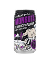  Monsuta Purple Grape Chuhai<br>7.3% Cans 350ml  350ML Monsutā Purple Grape Chūhai is an intensely flavorful and refreshing beverage that’s packed with nostalgic confectionary purple grape flavour. A Chūhai is the Japanese abbreviation for a shōchū highball, a perfectly balanced blend of Vodka, Shōchū spirit, soda, and vibrant, fruity flavor. This Monsutā Purple Grape Chūhai features traditional Okinawan Shōchū called Awamori, which is indigenous and unique to Okinawa, Japan, giving it a distinctive, authentic character. At 7.3% ABV and brimming wit