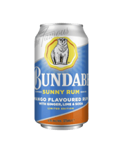 Bundaberg Sunny Rum Mango<br>With Ginger Lime &... 375ML Bundaberg Sunny Mango Rum is the perfect Summer drink. It’s double distilled, mellowed to perfection in white oak and infused with mango flavours then mixed with flavours of ginger, lime and soda. Sun-brellas optional.