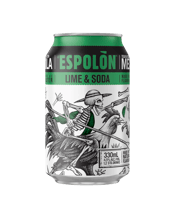  Espolon Lime And Soda Cans<br>330ml  330ML Espolon Lime and Soda, expertly blended with Blanco Tequila from Jalisco, Mexico and natural flavours of Lime. This refreshing twist on the authentic Mexican classic, offers a sparkling sensation perfect for any occasion. Whether you’re enjoying a sunny day or unwinding after work, the Espolon Lime and Soda is your go-to drink. Served at 4.5 percent in a convenient 330ml can - Tradition tastes better with a twist! Enjoy straight from the can or served over ice.