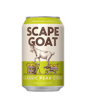  Scape Goat Pear Cider Cans<br>330ml  330ML Scape Goat Pear Cider is a delight for all Cider lovers! The nose is jam packed with natural juicy pear aromas with just a hint of tropical fruit. Medium sweet with a well balanced crisp acidity and lively carbonation to finish.