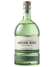  Archie Rose Signature Dry<br>Gin 700ml  700ML A contemporary Australian take on a classic dry gin, carefully distilled in copper vacuum stills. Using their unique cold distillation process to eliminate the adverse impacts of heat, Archie Rose has been able to create botanical distillates of clarity and distinct flavour that redefine their signature spirit and reimagine Australian modern classic gins!Native sunrise lime, geraldton waxflower and hand foraged dorrigo pepperleaf unite the east and west coasts to deliver a quintessentially austr