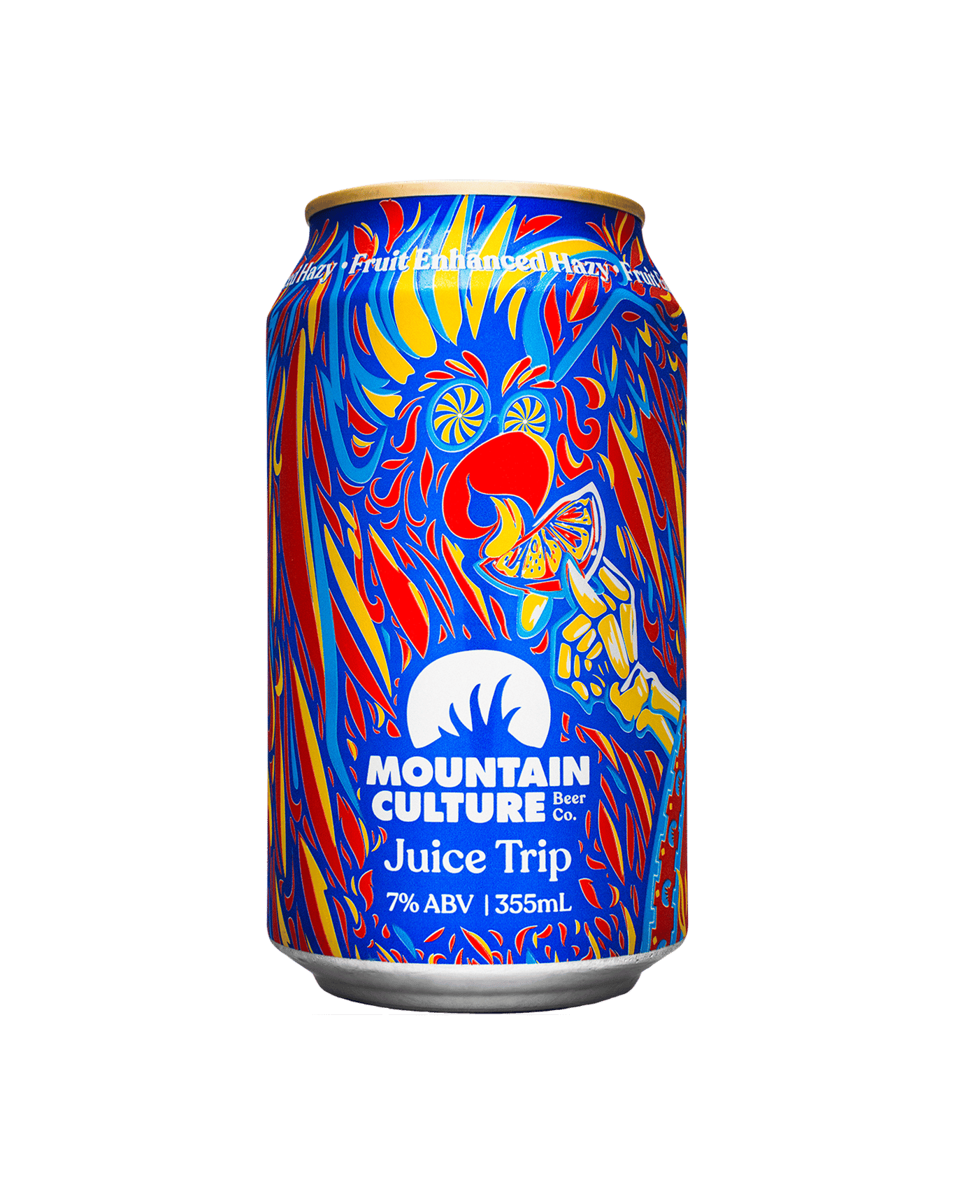 The Mountain Culture Juice Trip fruit-enhanced hazy ale can