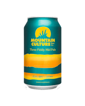 Mountain Culture Three Fiddy<br>Mid Pale Ale Cans... 355ML The front of the can might say mid-strength but the liquid inside is anything but mid. We’ve used a mythical amount of hops to create a flavour profile bursting with citrus and tropical fruit.