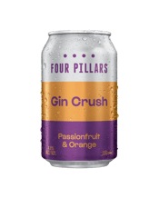  Four Pillars Gin Crush Cans<br>330ml  330ML Introducing a juicy take on the Gin Crush Cocktail, crafted by the world-class gin makers at Four Pillars. Fresh orange and sweet passionfruit are mixed with Four Pillars original Rare Dry Gin, then topped with refreshing sparkling soda.