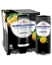  San Pellegrino Chinotto Can<br>330ml  1320ML Chinotto - A true ‘cult drink’, Sanpellegrino Chinotto is a beverage with a taste that is entirely its own. Born in the ‘50s, Chinotto is made from extracts of zesty sun-ripened chinotto oranges that get their distinct flavour from the unique conditions of the Mediterranean land. It is full of the exquisite aroma from chinotto essential oils that plays joyfully with the scent of orange blossom flowers, whilst its full-bodied taste balances sweet and bitter with smooth hints of cinnamon and rhuba