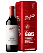 Penfolds Fwt 585 Cabernet<br>Sauvignon Merlot... 750ML Bordeaux vineyards and honed by Penfolds signature House Style. Encased in this limited-release gift box, is the 2022 vintage. Classic Bordeaux varietals of Cabernet, Merlot and Petit Verdot meet Penfolds signature fruit-forward, mid palate generosity. Explore black cherry, chocolate mint and delicate violet notes. From Penfolds… To the World. Stamped, sealed, delivered.