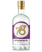  78 Degrees Australian Dry<br>Gin 700ml  700ML 78° Australian Dry Gin is a bright and zesty drop distilled with juniper, coriander, spice, and citrus – each selected specifically for their purity and quality. The result is a complex and textural gin with underlying spice that is complimented by a distinctly dry palate for a balanced finish. Bursting with these modern Australian botanicals, pair this gin with your favourite mixer on a hot summer’s day and enjoy!