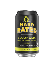 Hard Rated Zero Sugar Lemon<br>Pineapple Cans... 375ML Hard Rated Lemon Pineapple is like a tropical holiday for your mouth, bringing Hard Rated’s classic lemon flavour topped with a sweet pineapple taste, and zero sugar.