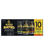 Hard Rated Mixed 4.5% Cans<br>10x375ml 375ML Stuck trying to work out what to bring to your next BBQ? The Hard Rated Mixed 10-pack has crowd-pleasing options for everyone - Alcoholic Lemon 4.5%, Alcoholic Orange 4.5%, and Zero Sugar Lemon Lime 4.5% - with three flavour options it's a sure bet.