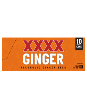 Xxxx Ginger Beer 10 Pack<br>Cans 330ml 330ML Kick back with an Alcoholic Ginger Beer by XXXX. Delivering a refreshing burst of Bold Ginger Flavour with a 3.5% ABV. Sessionable without compromising on flavour.XXXX Alcoholic Ginger Beer has the perfect balance of bold ginger spice and subtle sweetness, with a crisp, refreshing finish. XXXX Alcoholic Ginger Beer is perfect for those easy-going moments - Summer BBQs and catching up with mates. XXXX Alcoholic Ginger Beer is best enjoyed ice-cold as it comes or poured over ice with a wedge of fr