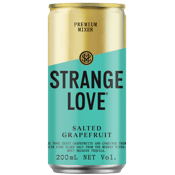  Strangelove Mixers Salted<br>Grapefruit 200ml  4800ML We took White Grapefruits from Mildura and combined them with delicate grapefruit essential oils and pink flake salt from the Murray River. Why? Because Tequila, that's why.