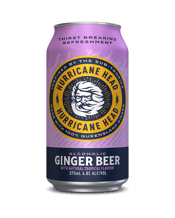  Hurricane Head Ginger Beer<br>Tropical Can 375ml... 375ML A tropical twist on our classic Hurricane Head ginger beer, delivering bold ginger spice balanced by smooth, natural tropical flavour for a clean, thirst-breaking finish. Inspired by the sub-tropics, our ginger is 100% sourced from Queensland.