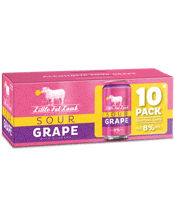  Little Fat Lamb Sour Grape<br>Cans 10 Pack 375ml... 375ML Tangy, cheeky and full-throttle in flavour, Little Fat Lamb Sour Grape delivers a sweet-meets-sour punch that wakes up the palate, backed by a clean, refreshing finish that keeps the good times rolling. Bold, playful and seriously sessionable.