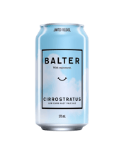  Balter Cirrostratus Low Carb<br>Hazy Pale Ale Cans... 375ML Dripping with taste, this low-carb hazy is all luscious edges, succulence and saturation. Made from New Zealand grown Freestyle Hops, its delicious ripples of citrus drift into a smooth coconut finish. Named after those wispy clouds on the horizon, it's a beer lover's daydream. From us to you with enjoyment.Sweet floral hints of rose geranium and orange blossom lead into lifted notes of pineapple and orange sherbet. The first sip brings soft citrus, with grapefruit and lime adding a gentle bitte