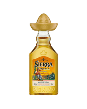  Sierra Tequila Reposado 50ml<br> 50ML Sierra Tequila Reposado is traditionally distilled twice in copper pot stills. It matures for nine months in toasted oak barrels, which gives it its shimmering golden colour. Reposado is the favourite variety of tequila among Mexicans. The fresh, irresistible fruitiness of Sierra Tequila Reposado carries delicate notes of vanilla, caramel, and herbs. A recipient of numerous international awards, Sierra Tequila Reposado’s diversity of aromas makes it especially complex.