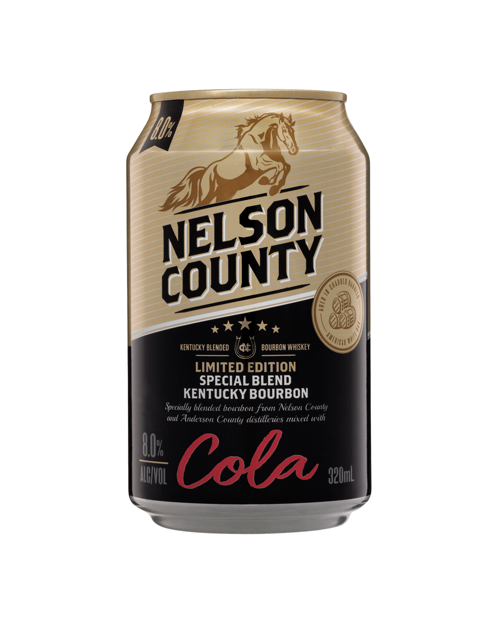 Nelson County Bourbon Cola Special Edition 8 Cans 320mL Boozy