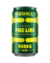  Mishka Vodka Pine Lime Cans<br>330ml  330ML Tropical pineapple with a citrus kick combined with smooth Mishka Vodka to create a crisp sparkling drink that is full-flavoured, fruity and refreshing. Produced by or on behalf of Pinnacle Drinks, part of Endeavour Group Limited.