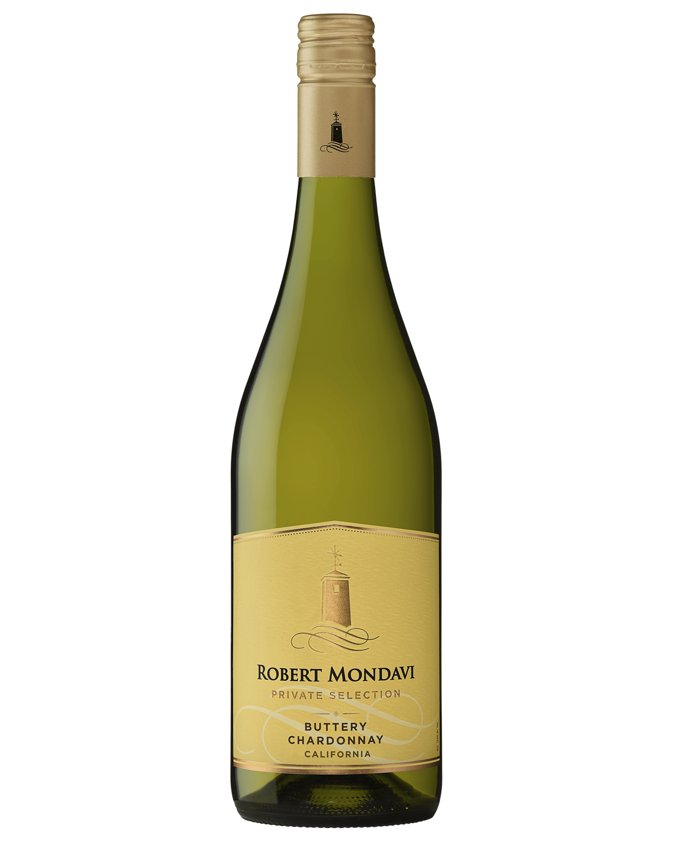 A bottle of Robert Mondavi Buttery Chardonnay